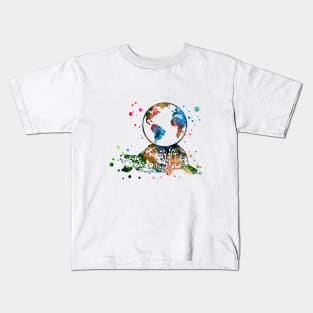 Turtle with earth on its back Kids T-Shirt